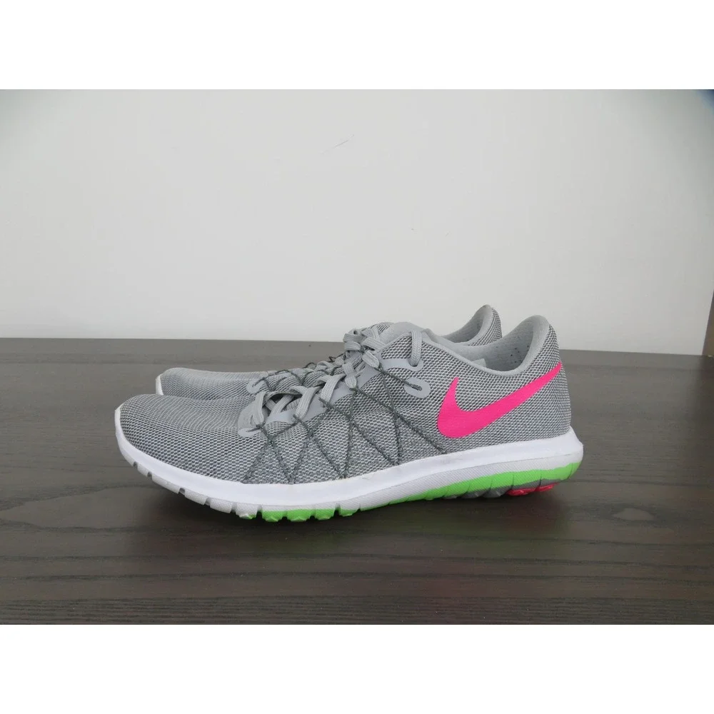 Nike Flex Fury 2 Shoes Womens 10 Gray Pink Running Sneakers Road Gym 819135-002